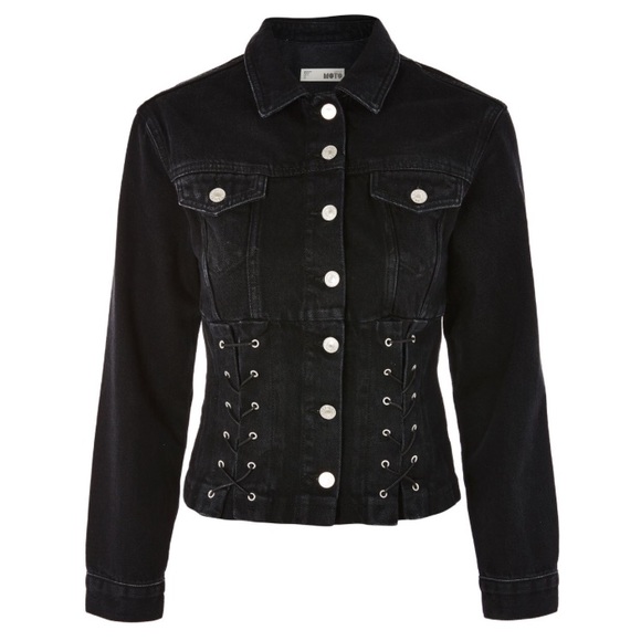 Topshop Jackets & Blazers - Topshop Moto Denim Jacket with Corset Bottom NWOT